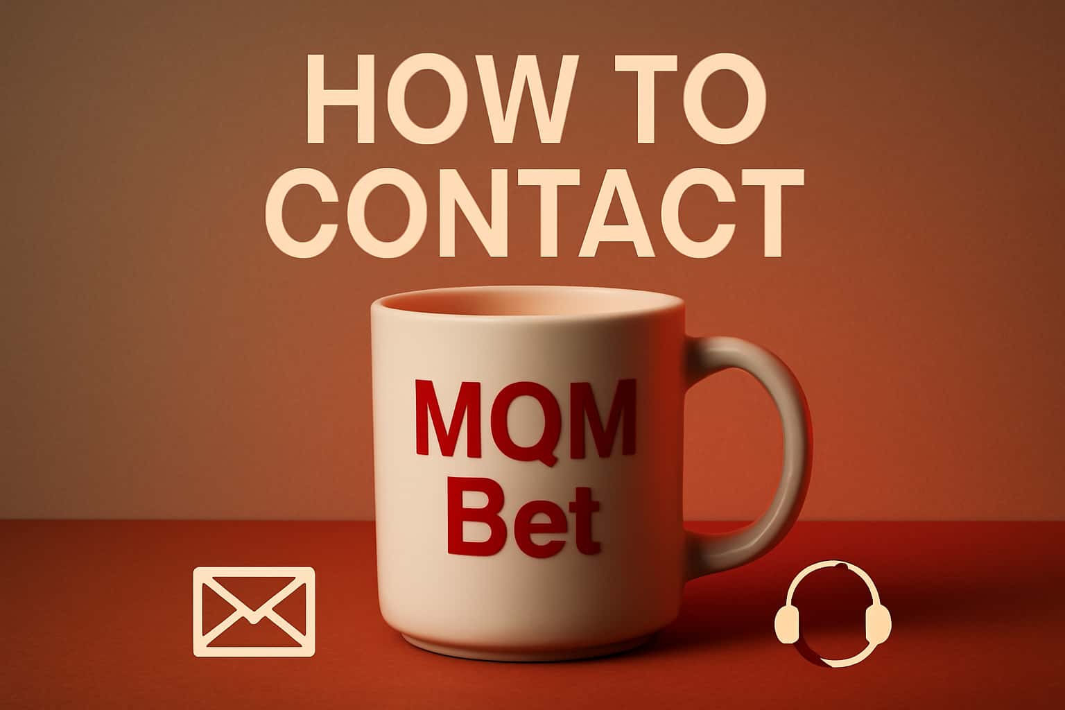 An illustrative scene depicting various communication methods for contacting MQM Bet, with the text 'MQM Bet' prominently displayed.