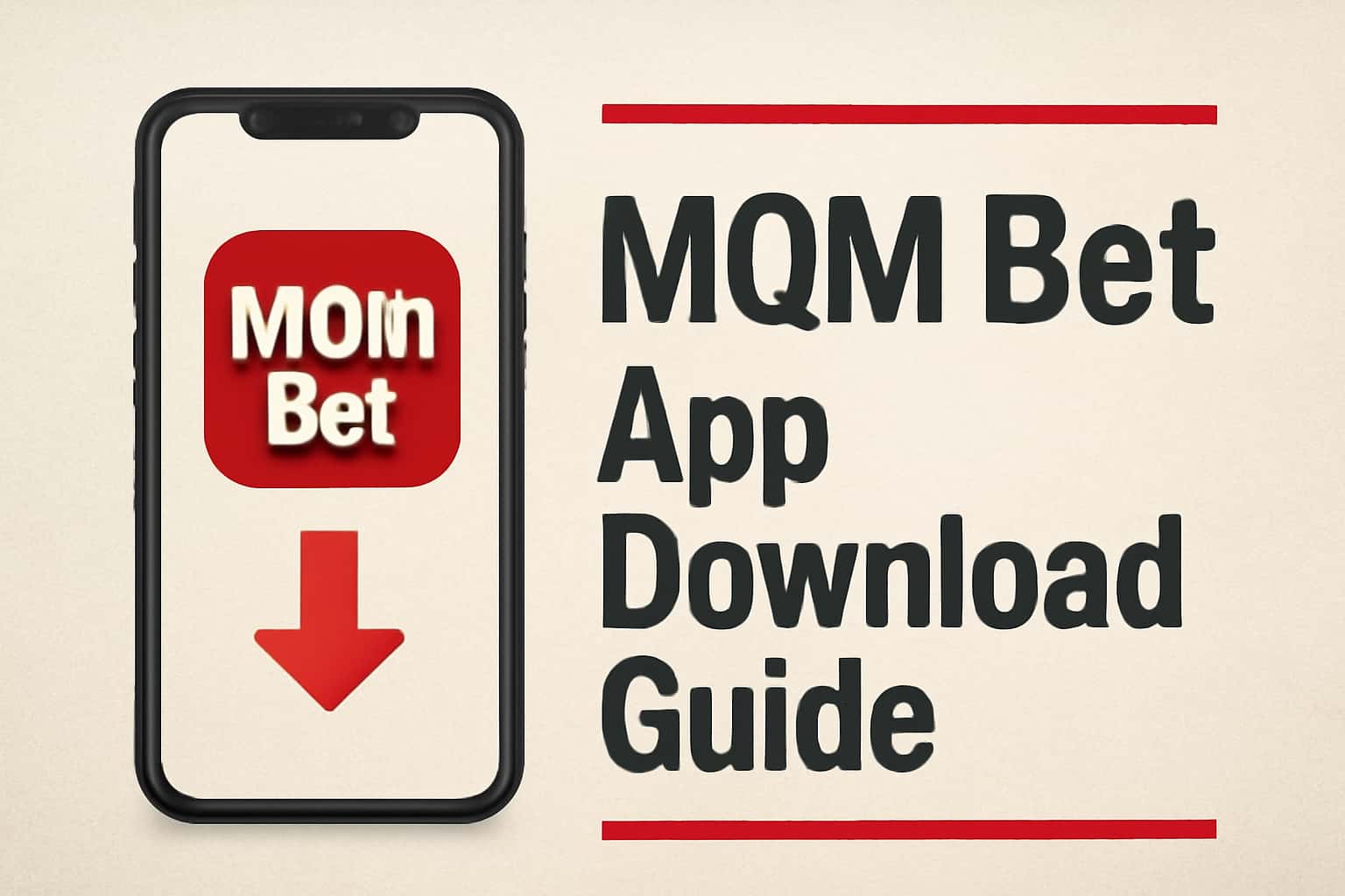 Informational graphic illustrating the MQM Bet App Download Guide.