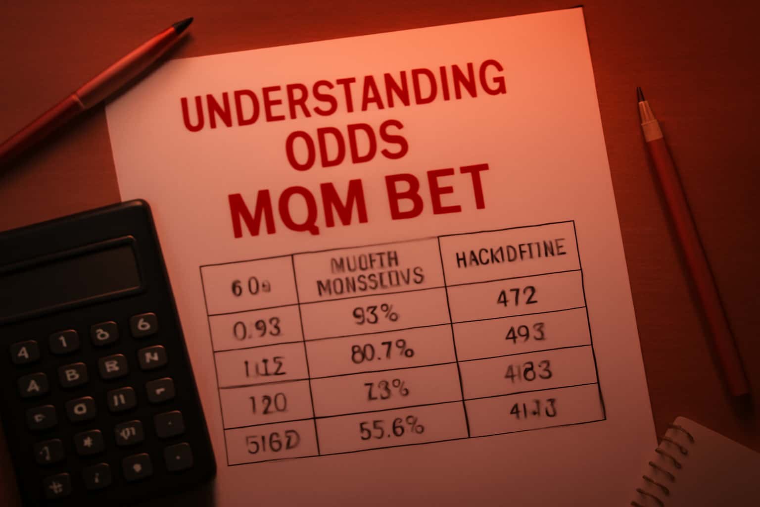 An informative graphic illustrating MQM Bet odds with a futuristic design.